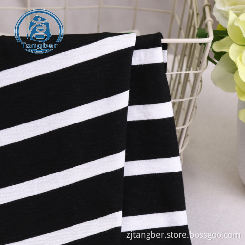 Striped jersey knit rayon spandex fabric